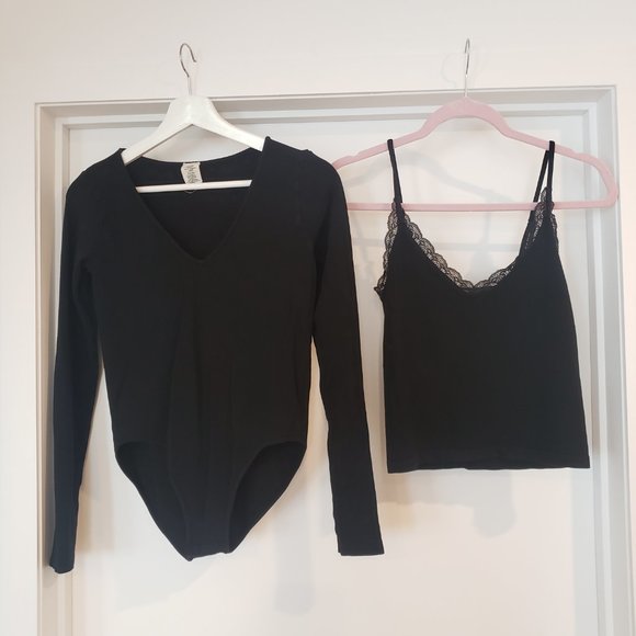 C'EST MOI - black bamboo bodysuit and tank top - ONE SIZE - Picture 2 of 15